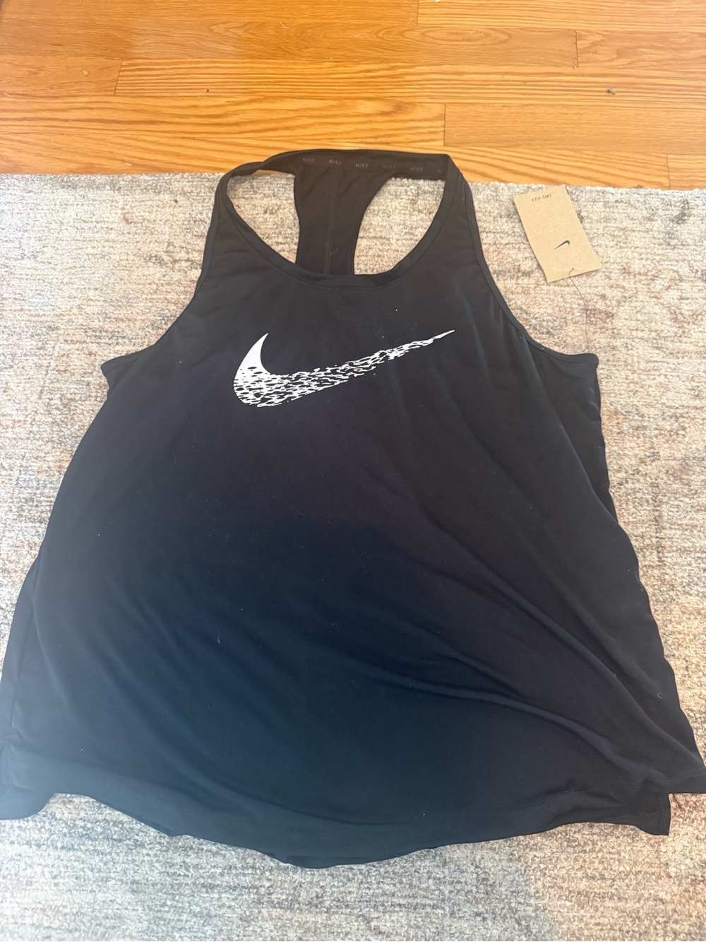 Jordan Black Women’s Tank Top with White Swoosh Accent